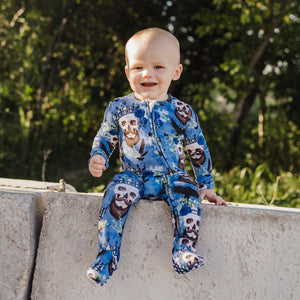 Baby Kids Bamboo Pajamas — Killer King Footie — Image 1