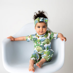 Baby Kids Bamboo Pajamas — Hide and Peak Headwrap — Image 1