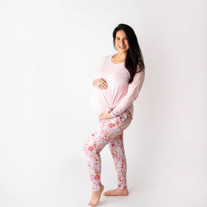 Baby Kids Bamboo Pajamas — Sweet Rosé Mama Pants — Image 1