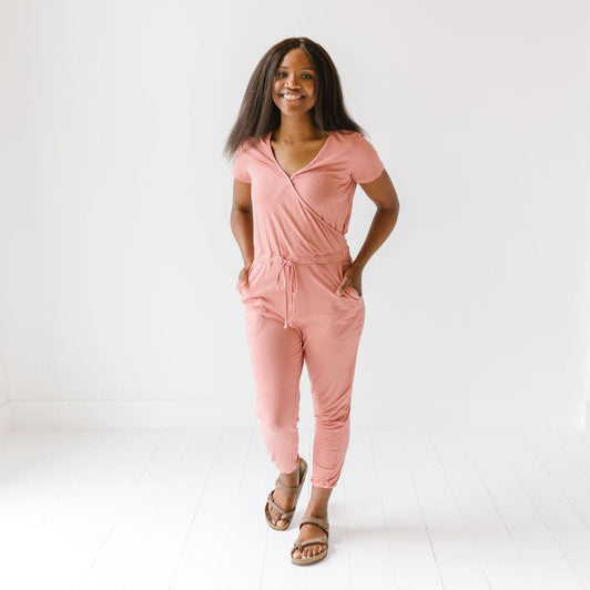 Dusty Rose Women's Short Sleeve Romper