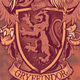 Gryffindor crest featuring a lion and decorative elements