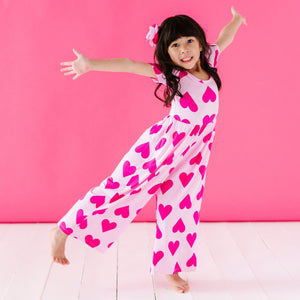 Perfectly Pink Girls Wide Leg Jumpsuit - Image 1 - Bums & Roses