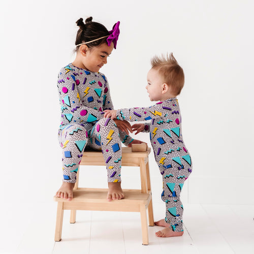 Fresh Prints of Bel-Air Two-Piece Pajama Set - Long Sleeves - Image 5 - Bums & Roses