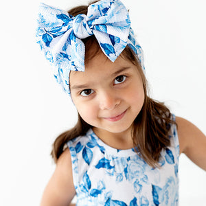 Baby Kids Bamboo Pajamas — My Something Blue Biggie Bow — Image 1