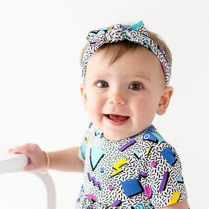 Bums & Roses - Baby & Kids Bamboo Pajamas - Fresh Prints of Bel-Air Headwrap - Image 1