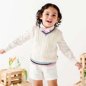 Bums & Roses - Baby & Kids Bamboo Pajamas - V-Neck Sweater Vest - Image 1