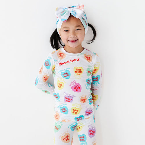 Sweethearts® Colorful Candy Heart Two-Piece Pajama Set - Image 5 - Bums & Roses