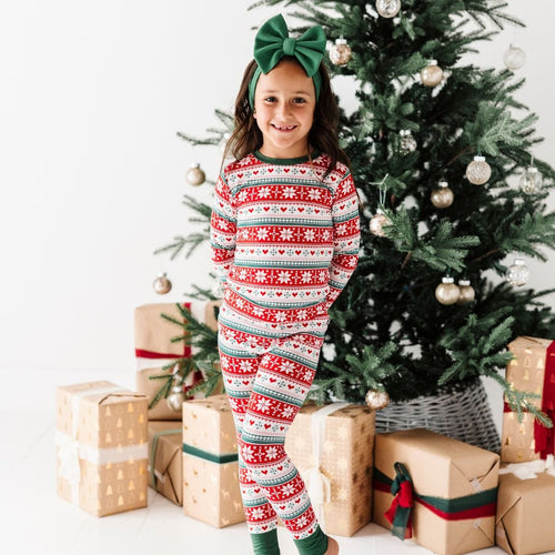 Baby Kids Bamboo Pajamas — Up To Snow Good Two-Piece Pajama Set — Image 13