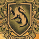 Hufflepuff crest featuring a badger and ornate design