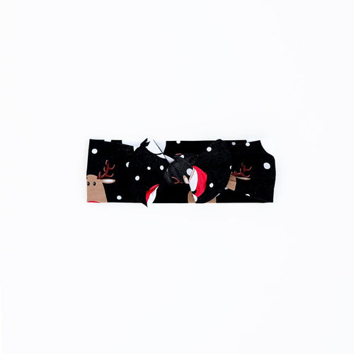 Baby Kids Bamboo Pajamas — Snow Ho Ho Headwrap — Image 3
