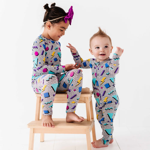 Fresh Prints of Bel-Air Two-Piece Pajama Set - Long Sleeves - Image 7 - Bums & Roses