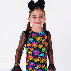 Baby Kids Bamboo Pajamas — Black Tulle Dot Layering Shirt — Image 1