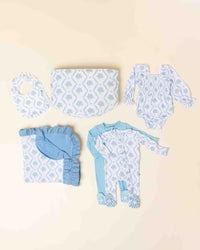 Baby Kids Bamboo Pajamas — Blue-tiful Bloom Signature Bundle — Image 1