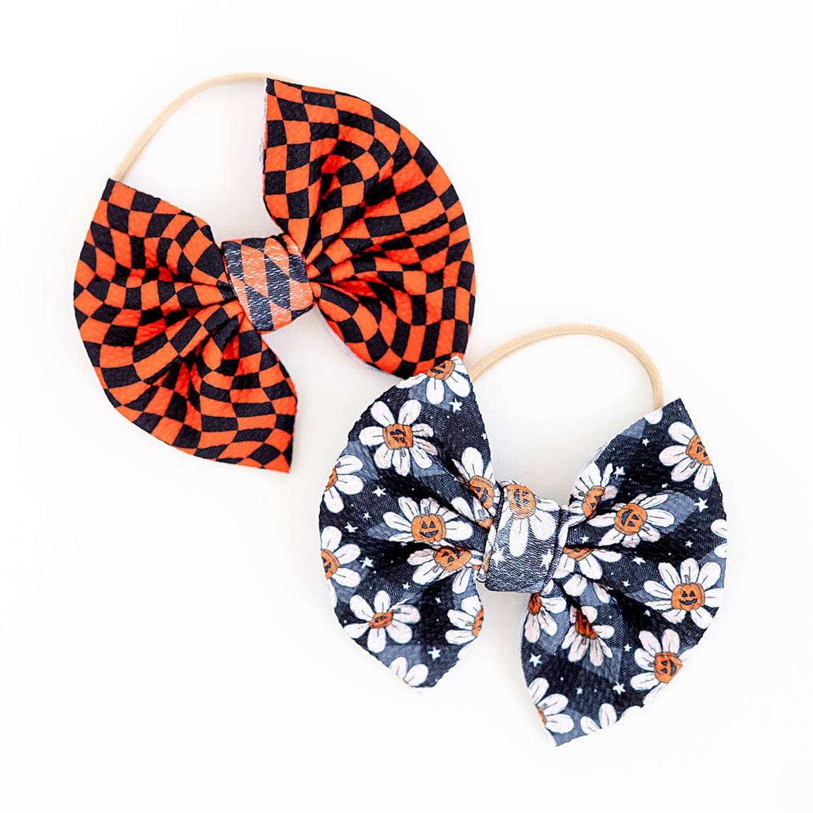 Wavy Check Nylon Bow Set