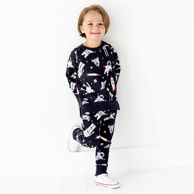 Baby Kids Bamboo Pajamas — I Need Space Jogger Set — Image 1