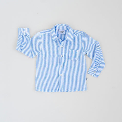 Blue Seersucker Button Down Shirt - Image 2 - Bums & Roses