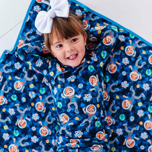 Baby Kids Bamboo Pajamas — Blippi™ in Space Bum Bum Blanket — Image 1