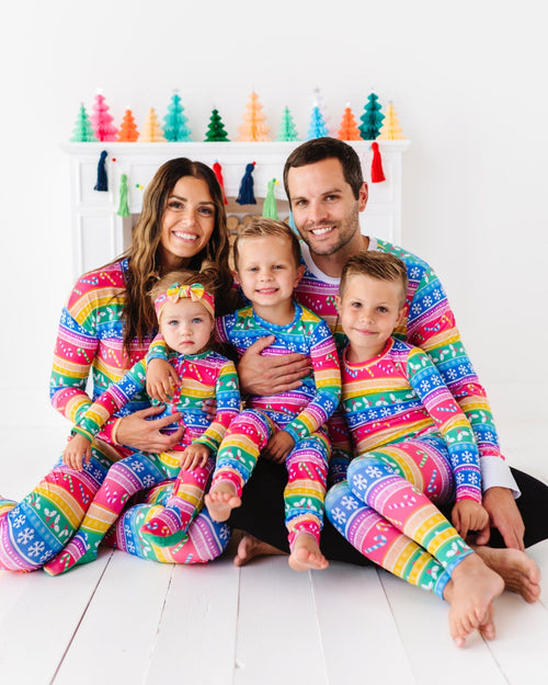 Baby Kids Bamboo Pajamas — *do not unhide* Merry And Bright Headwrap — Image 2