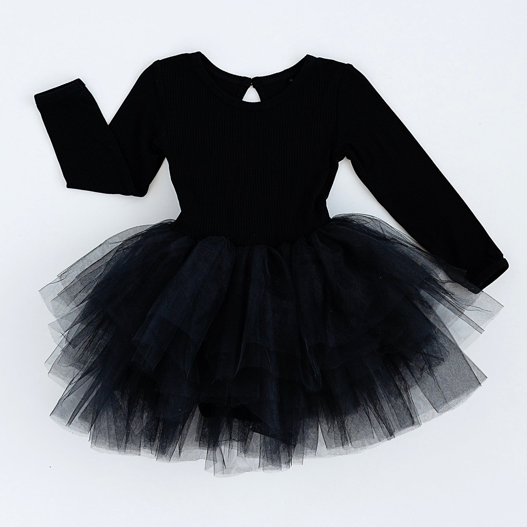 Black Ribbed Tulle Tutu Dress