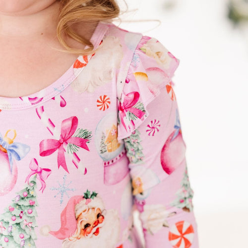 Baby Kids Bamboo Pajamas — Merry Little Pinkmas Party Dress — Image 7