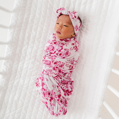 Petally Ever After Swaddle & Headwrap Set - Image 3 - Bums & Roses
