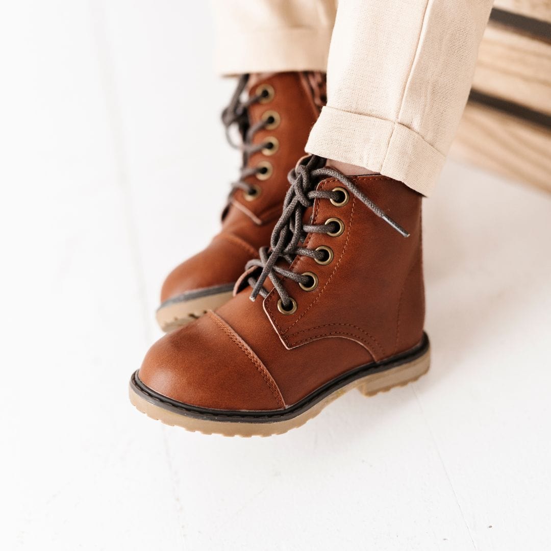 Chestnut Faux Leather Boots