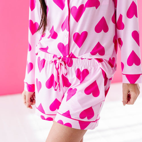 Perfectly Pink Women's Collar Shirt & Shorts Set - Image 2 - Bums & Roses