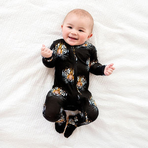 Bums & Roses - Baby & Kids Bamboo Pajamas - Eye of the Tiger Footie - Image 1