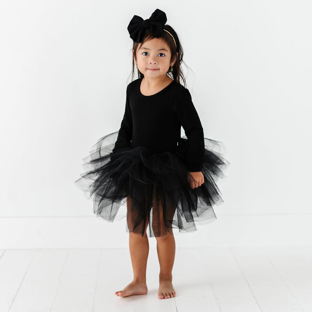 Black Ribbed Tulle Tutu Dress