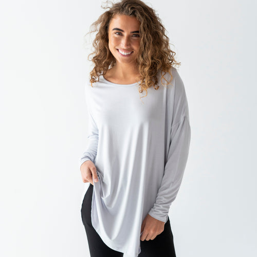 Light Grey Mama Long Sleeves Shirt - FINAL SALE - Image 1 - Bums & Roses