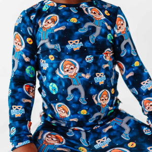 Baby Kids Bamboo Pajamas — Blippi™ in Space Two-Piece Pajama Set — Image 1