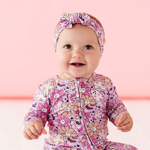 Bums & Roses - Baby & Kids Bamboo Pajamas - Let's BOOgie Headwrap - Image 1