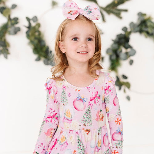 Baby Kids Bamboo Pajamas — Merry Little Pinkmas Party Dress — Image 18