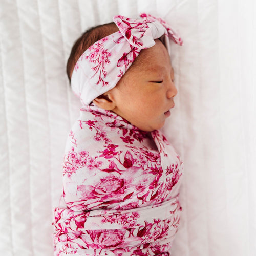 Petally Ever After Swaddle & Headwrap Set - Image 1 - Bums & Roses