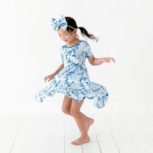 My Something Blue Girls Dress & Shorts Set - Image 6 - Bums & Roses