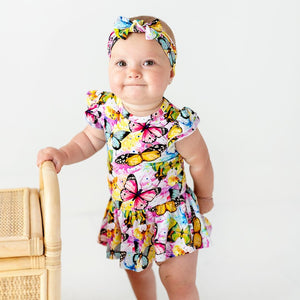 Bums & Roses - Baby & Kids Bamboo Pajamas - Flutter Away Ruffle Dress - Image 1