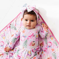 Baby Kids Bamboo Pajamas — Merry Little Pinkmas Bum Bum Blanket — Image 1
