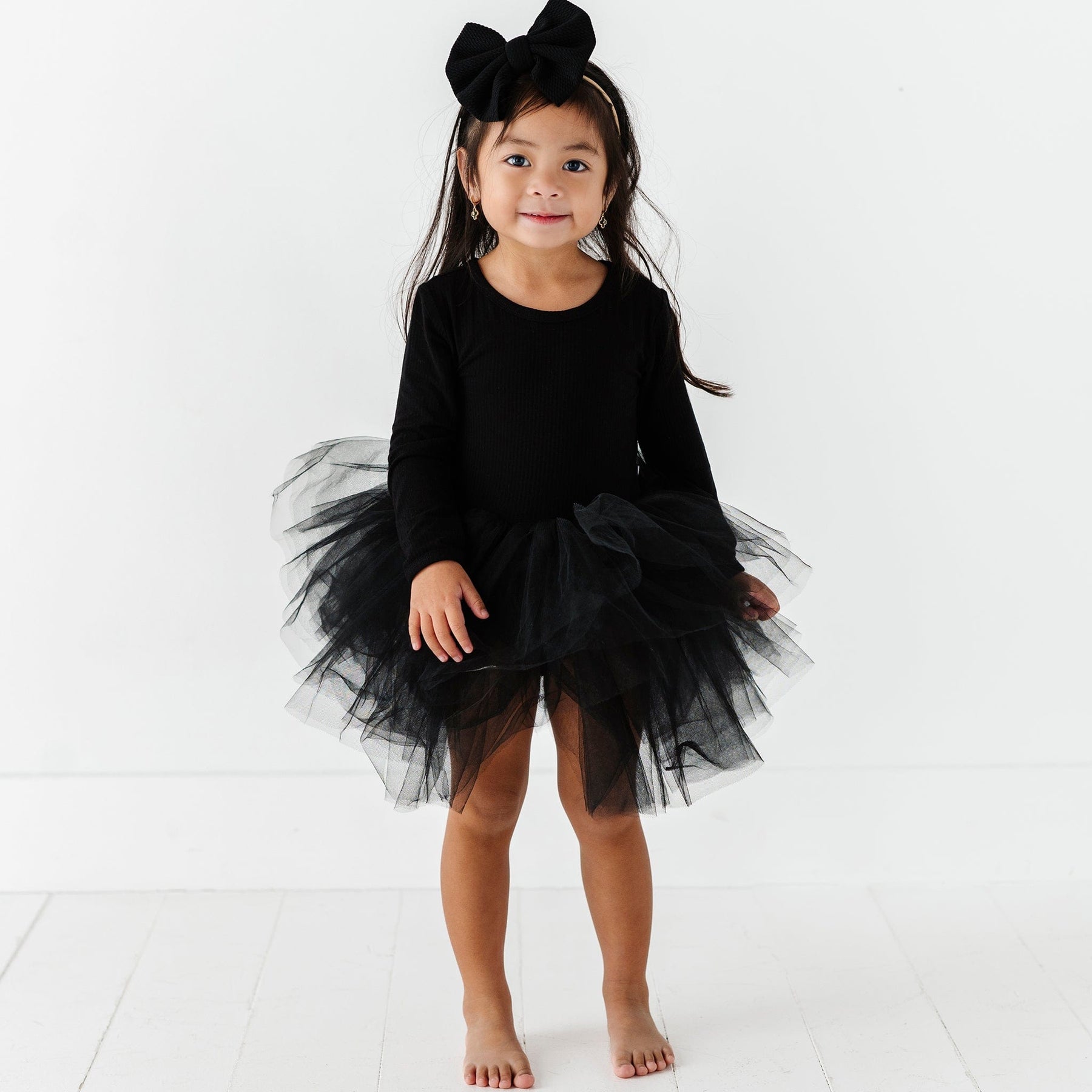 Black Ribbed Tulle Tutu Dress