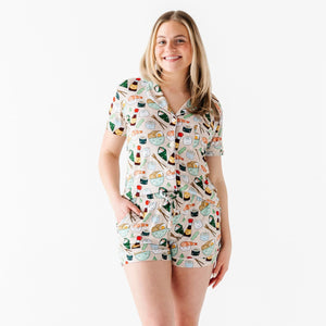 On a Seafood Diet Women's Collar Shirt & Shorts Set - Image 1 - Bums & Roses
