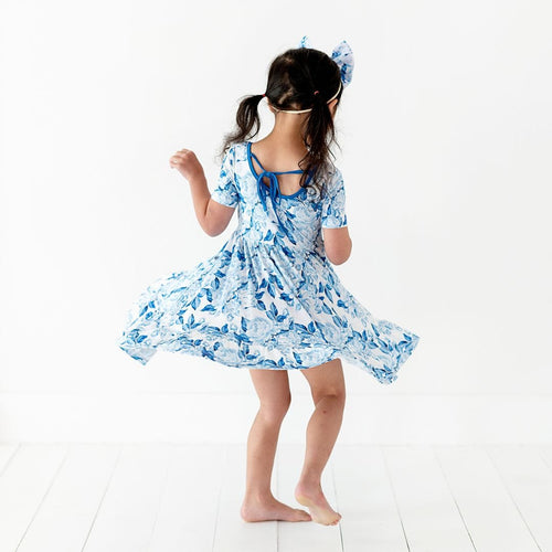 My Something Blue Girls Dress & Shorts Set - Image 5 - Bums & Roses