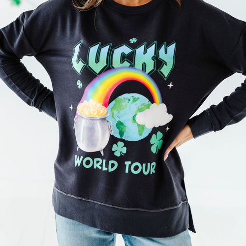 Lucky World Tour Women's Crew Neck Sweatshirt - Image 7 - Bums & Roses