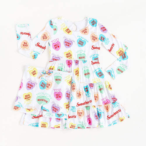 Sweethearts® Colorful Candy Hearts Girls Dress & Shorts Set - Image 2 - Bums & Roses