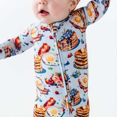 Bums & Roses - Baby & Kids Bamboo Pajamas - Resting Brunch Face Convertible Romper - Image 1