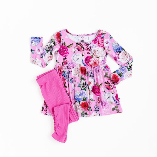 Make My Heart Flutter Girls Top & Tights - Image 2 - Bums & Roses