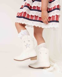 Baby Kids Bamboo Pajamas — Star Embossed Western Boot — Image 1