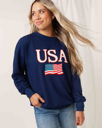 Baby Kids Bamboo Pajamas — USA Adult Unisex Crew Neck Sweatshirt — Image 1