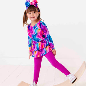 Bums & Roses - Baby & Kids Bamboo Pajamas - Agate You Covered Top & Tights Set - Image 1