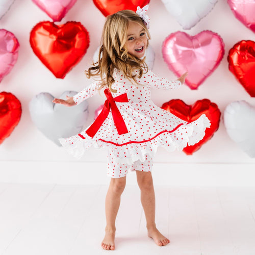 Heart to Resist Girls Party Dress & Shorts Set - Image 6 - Bums & Roses