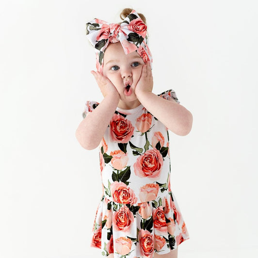 Rosy Cheeks Ruffle Dress - Cap Sleeves