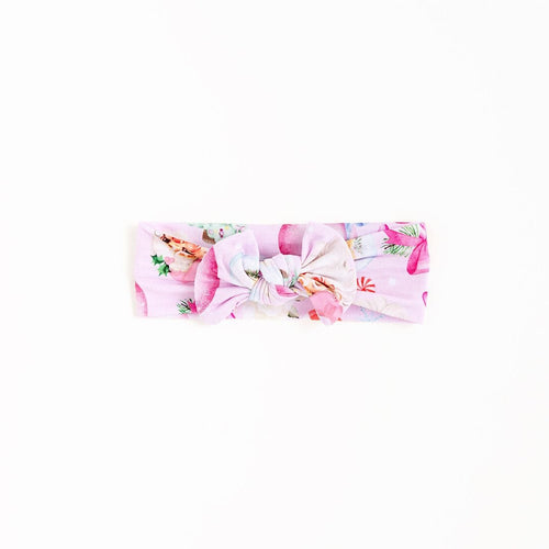 Baby Kids Bamboo Pajamas — Merry Little Pinkmas Headwrap — Image 13